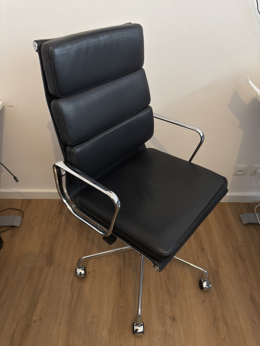 VITRA EA 219 Softpad Pelle Nero Alluminio Sedia Sedia da Ufficio Sedia Girevole