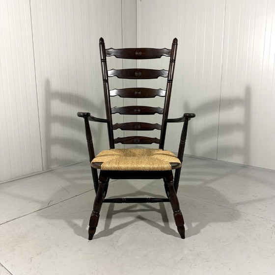 Image 1 of Rustikaler, brutalistischer Hochleiterstuhl aus den 1960er Jahren