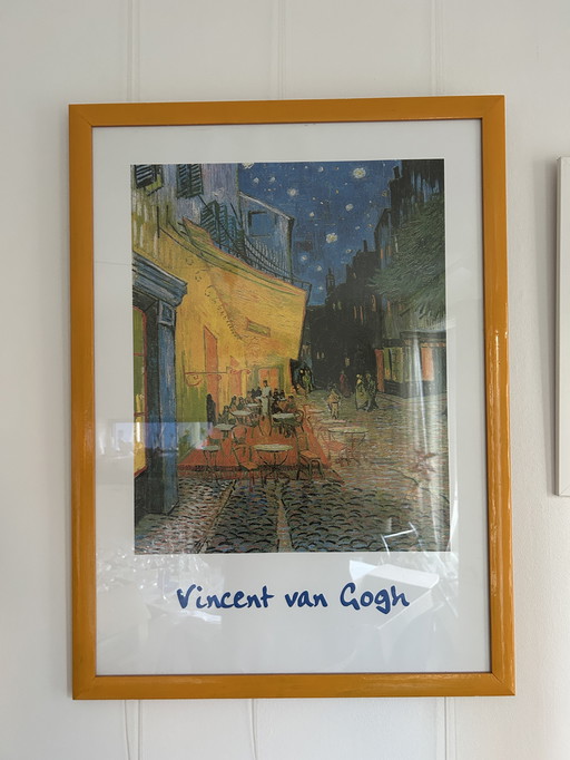 Large Vintage Art Poster Van Gogh (Arles) in Yellow Frame