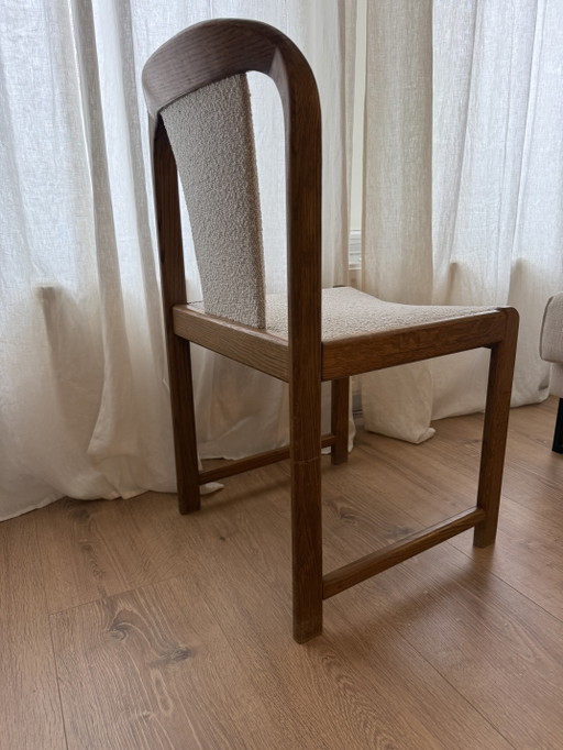Vintage Jaren 60 Eetkamerstoelen Set Van 4 Hout Bouclé – Textile, Wood (photo 2 of 5)