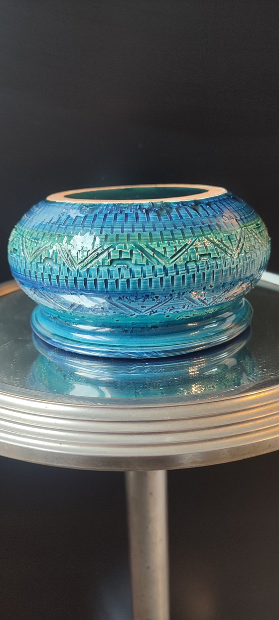 Image 1 of Cache-pot céramique Rimini Blu , Aldo Londi , Bitossi