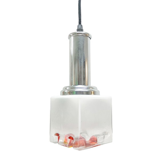 Image 1 of Lampada a sospensione a cubo in vetro di Murano, Italia, anni &#39;70