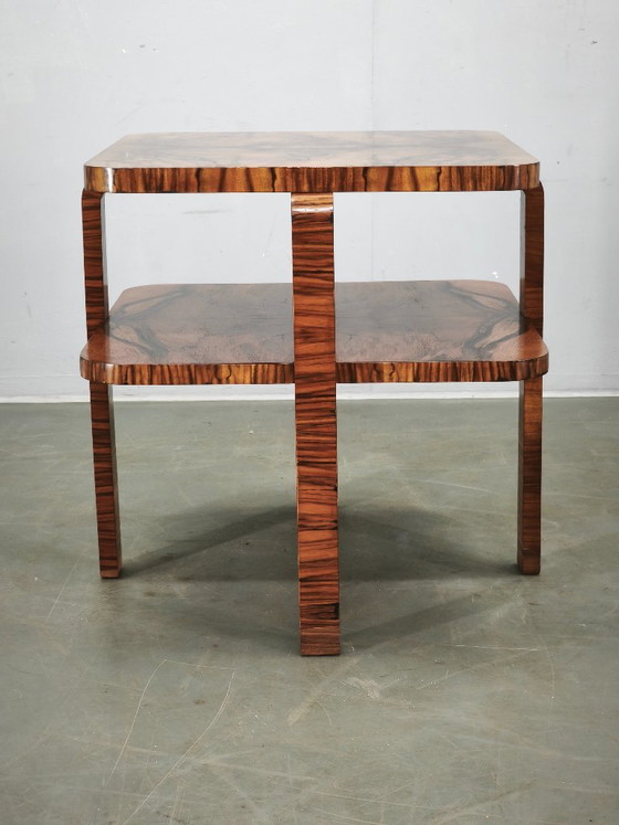 Tavolino da caffè Art Déco in noce a due livelli, anni '30, Cecoslovacchia – Tavolini da caffè, Wood (photo 9 of 12)
