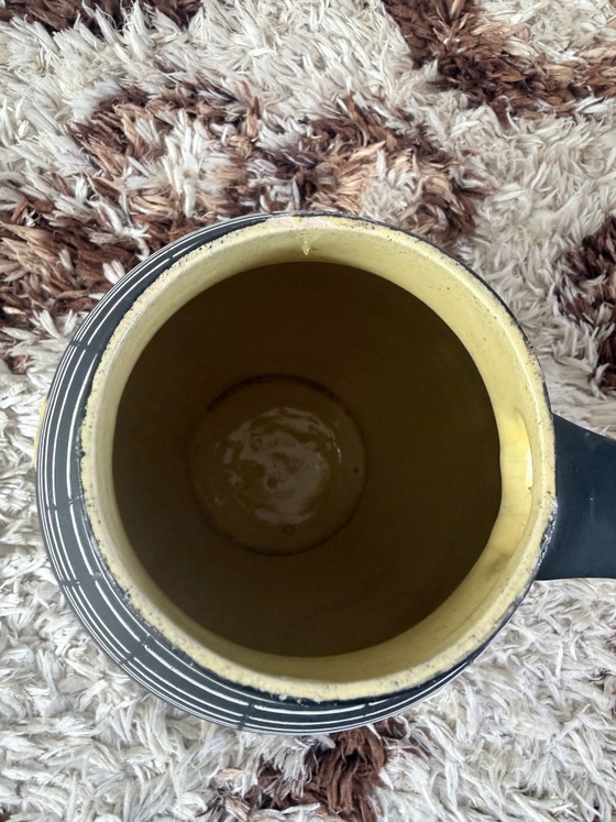 Vaso vintage Scheurich Keramik, decoro grafico, 35 cm, Scheurich W-Germany, Vasi, Ceramica, Nero (foto 7 di 12)