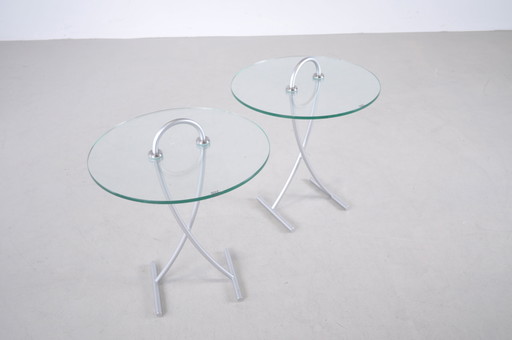 2x Rolf Benz side table glass