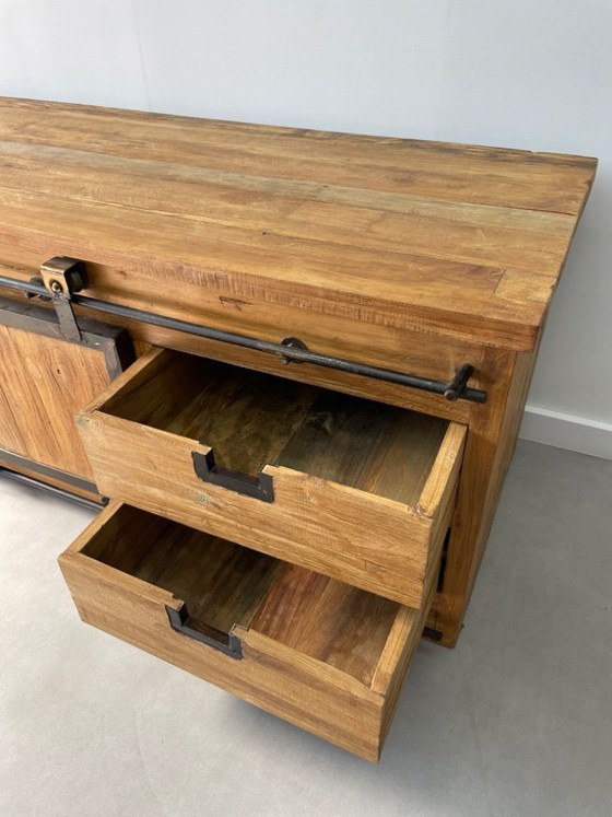 Image 1 of Industrial recycled wood TV cabinet 203 cm