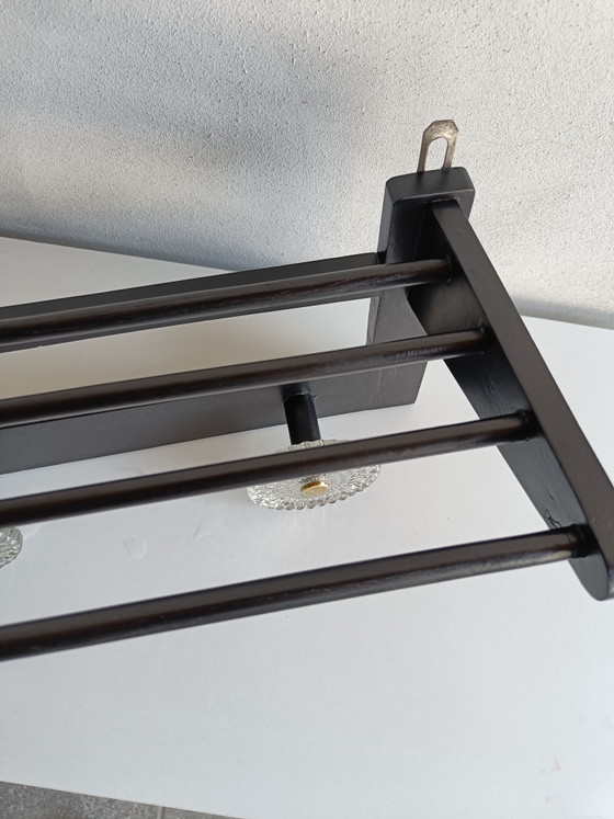 Image 1 of Italienische Wandgarderobe aus der Mitte des 20. Jahrhunderts mit Glas- und Messingknöpfen, 1960er Jahre
