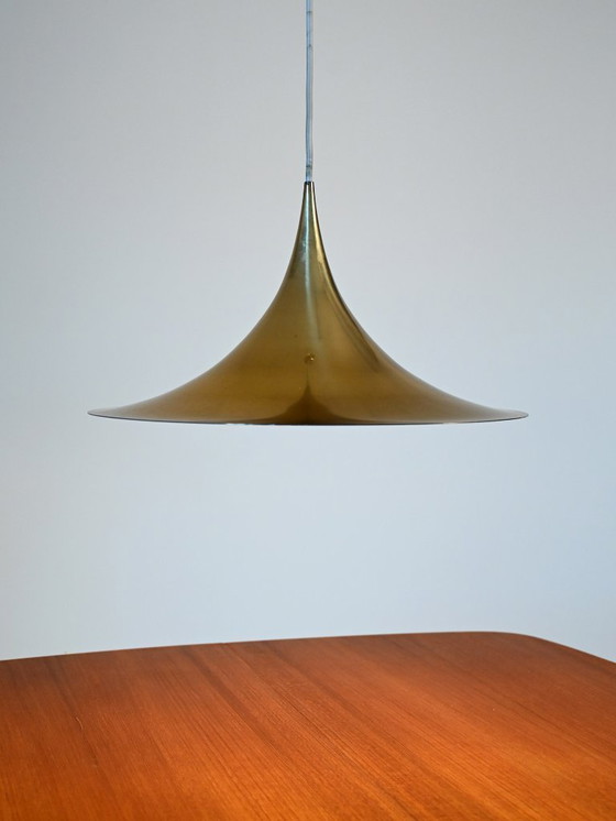 Image 1 of Lampada a sospensione in ottone attribuita a Claus Bonderup e Torsten Thorup