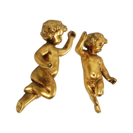 Angels Putti Statues Gold Leaf