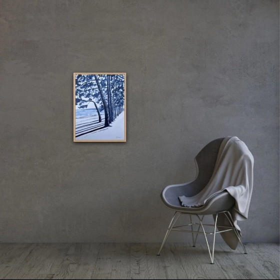 Image 1 of Indigo-inkt op wit papier, 40x30cm