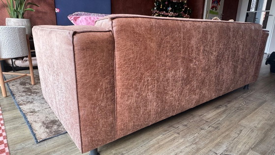 Image 1 of Bruine imitatieleren 3 zits bank