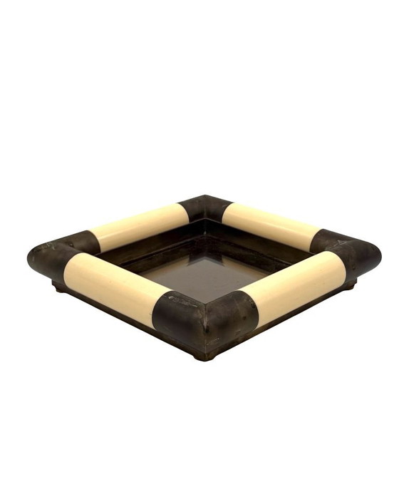 Image 1 of Tommaso Barbi, mid-century mirrored brass vide poche, Italy 1970