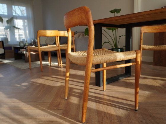 Image 1 of 6x Niels Otto Moller stoelen model 75 