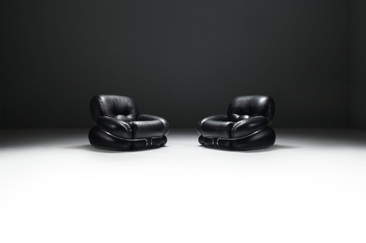 Vintage Set of Okay Armchairs by Adriano Piazzesi for Saporiti Italy