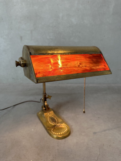 Originele Art Deco Bankers Lamp