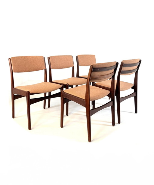 Set di 5 sedie da pranzo vintage Hans Olsen restaurate anni '60