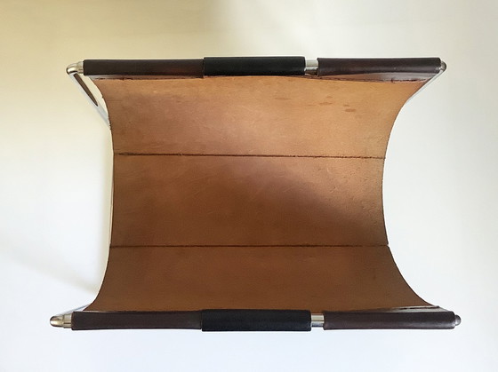 Image 1 of Brabantia Leather Chrome Reading Rack 1960s/70s