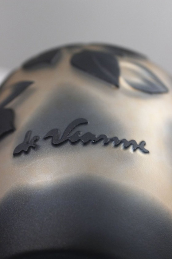 Image 1 of De Vianne, France - Vase with birds, acid-etched glass paste, 20th century