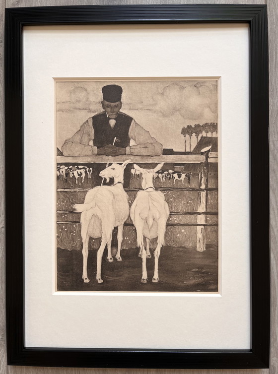 Image 1 of Jan Mankes 1889-1920 / Heliogravure Vader met Geitjes 1923