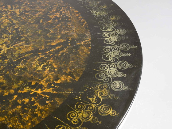 Image 1 of Distinguished Handpainted Large Coffee Table by Poul Cadovius & Designed by Susanne Fjeldsøe Mygge for Cado, Denmark, 1970s