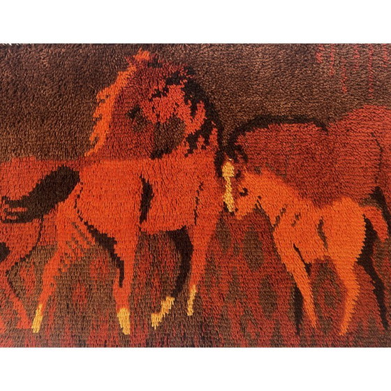 Image 1 of RYA rug and wall hanging from the 70s with horses