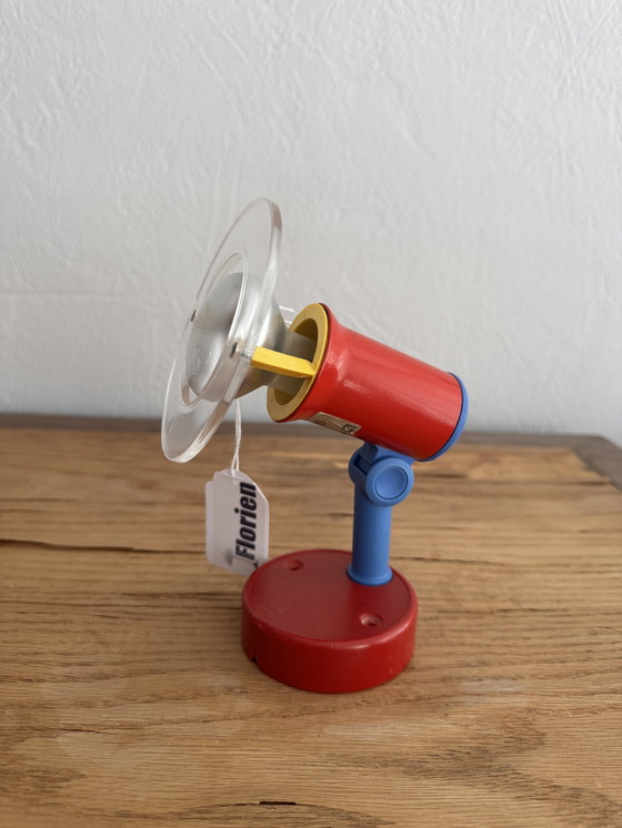 Image 1 of Vintage spotlight by Massive for IKEA in yellow/blue/red 80s.