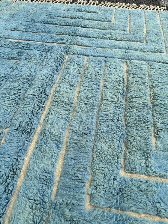 Moroccan Mrirt Rug Blue 185x250 cm, Handmade Berber Wool Rug – Rugs & carpets (photo 5 of 9)