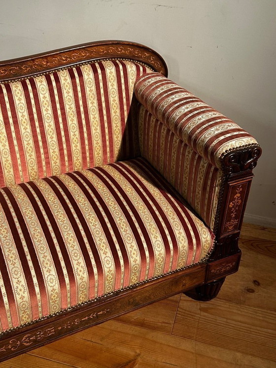 Image 1 of Wunderschönes Empire-Sofa mit Intarsien aus dem 19. Jahrhundert