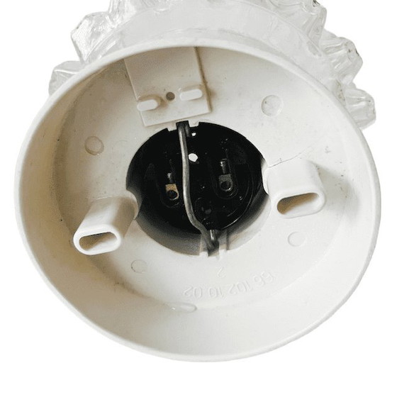 Image 1 of Vintage mid-century plafondlamp helder glas plafonnière 1950's