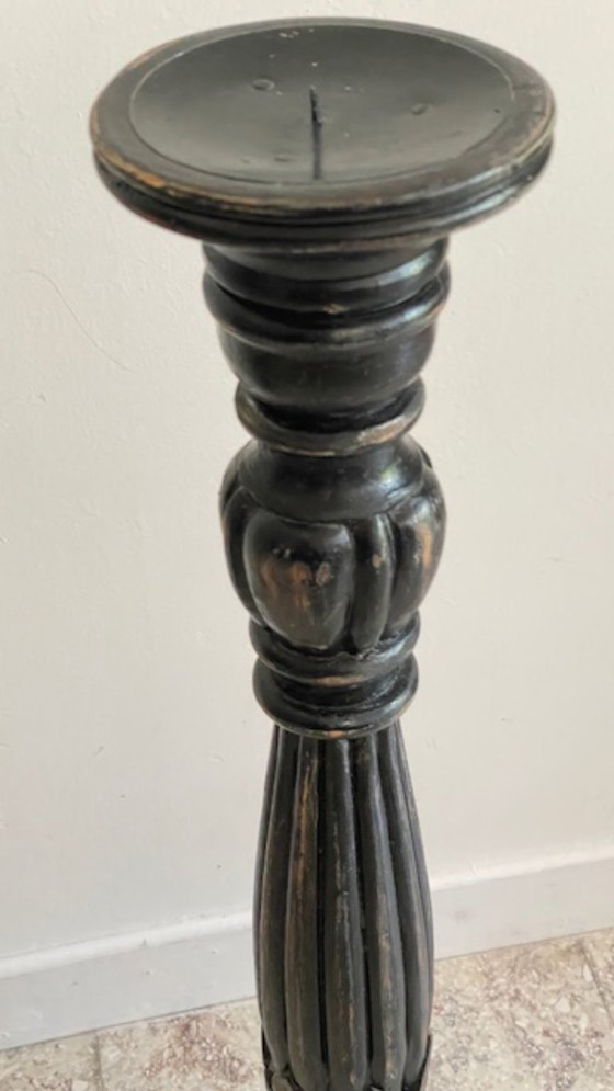 Kandelaar/kaarsenhouder 65 cm massief eikenhout – Kandelaars en kaarsen, Wood (photo 12 of 29)