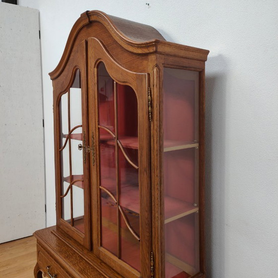 Image 1 of Vintage Queen Ann kast vitrinekast buffetkast servieskast