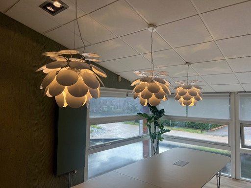 3 x Marset discoco lumières suspendues blanc 53cm