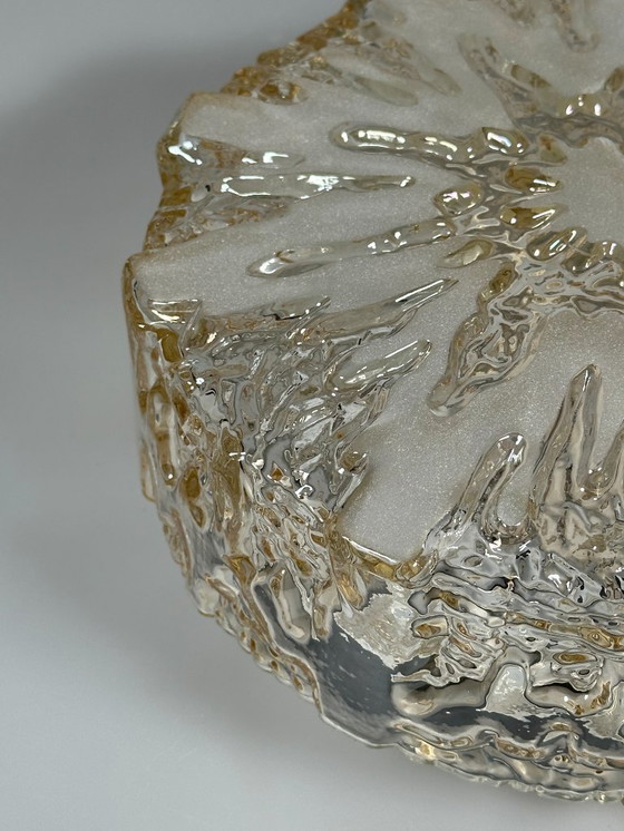 Image 1 of Plafonnier années 60/70, encastré, verre, métal, design futuriste