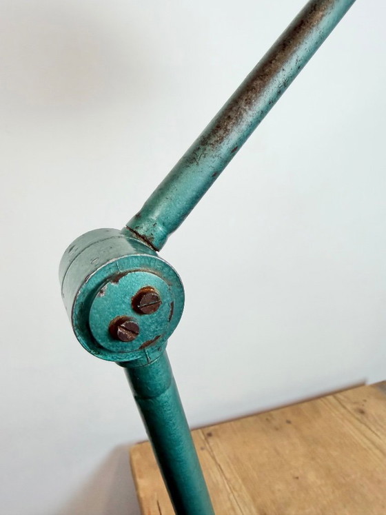 Image 1 of Large Green Industrial Workshop Table Lamp, 1960s