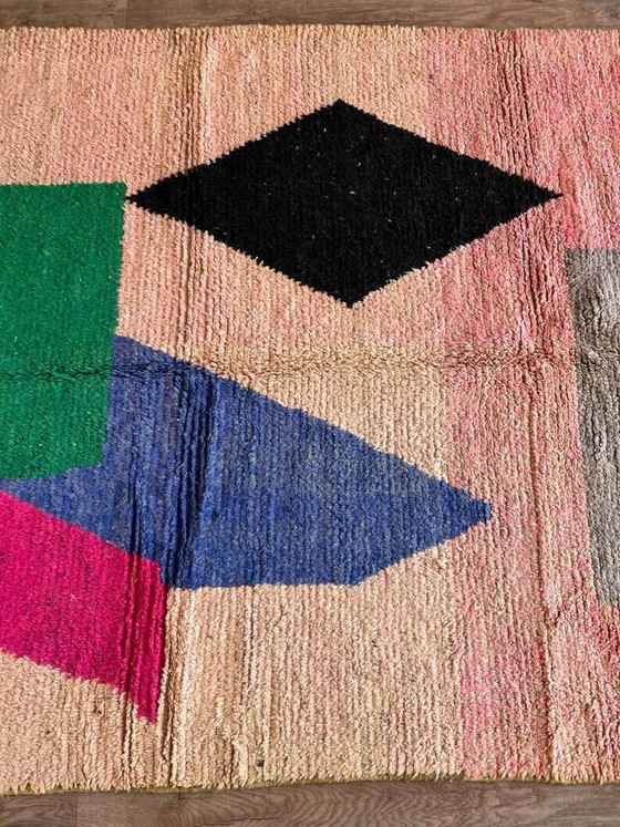 Tapis marocain blanc cassé à motifs colorés, 250cm x 150cm – Wool (photo 6 of 10)