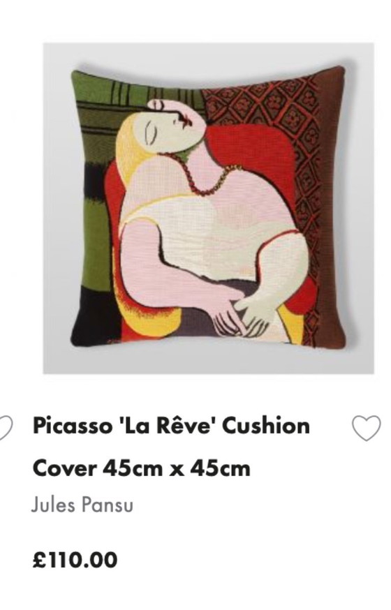 Image 1 of Coussin Gobelin, tête de femme, authentique imprimé Picasso tissé