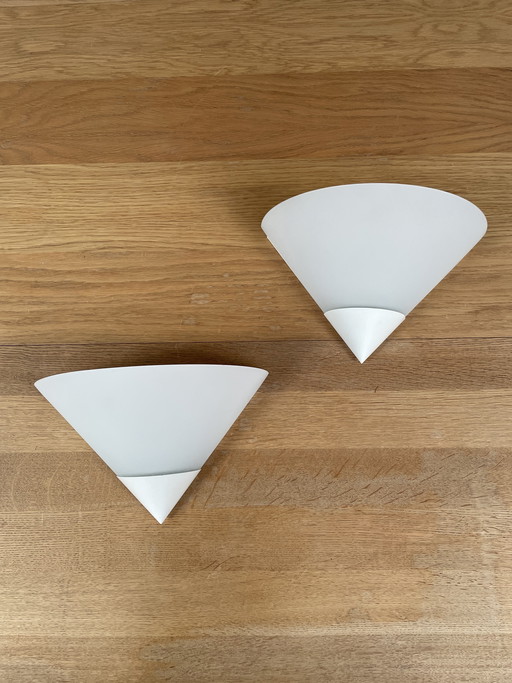 2 Glashutte Limburg wandlampen, jaren 80