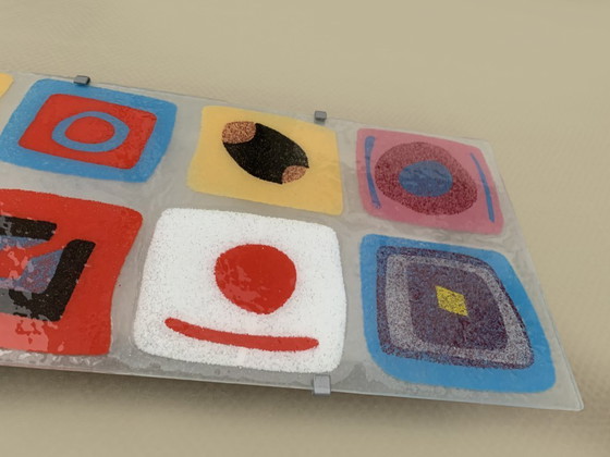 Image 1 of Lampada da parete vintage IKEA GYLLEN con pannello in vetro, anni '90