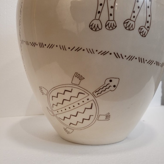 Image 1 of Vase design animals, ceramic, 80's - France