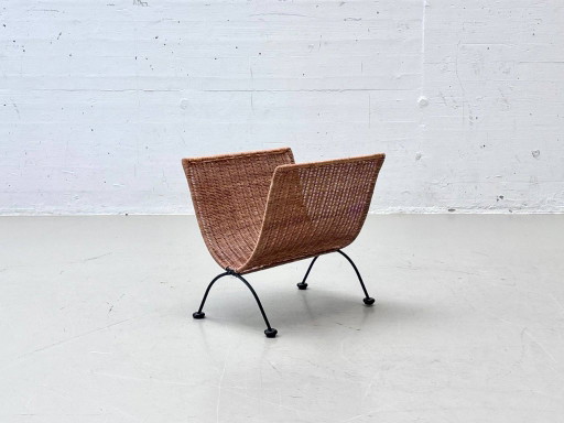 Revistero plegable de ratán, década de 1960. – opbergkast, Rattan (photo 2 of 11)
