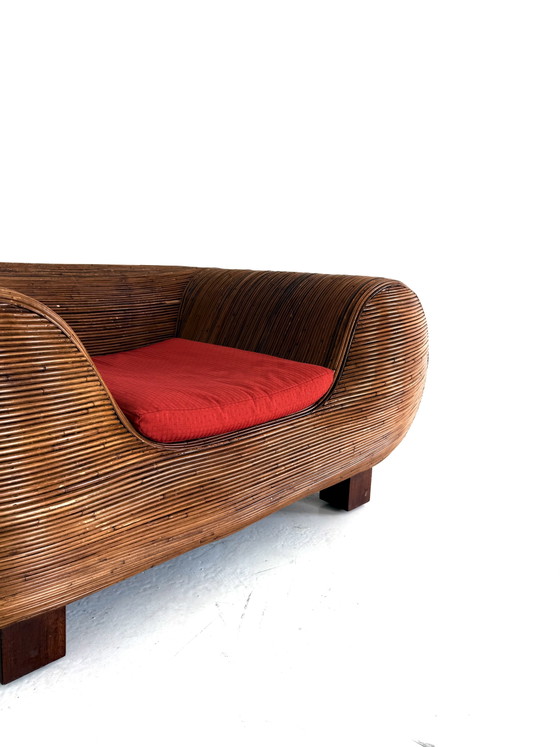 Vintage Pencil Wicker Sculptural Armchair, Italy ‘80 – Wood (photo 4 of 14)