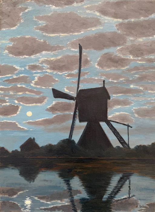 Dolman.A – Moonlit Night, Painting, Netherlands