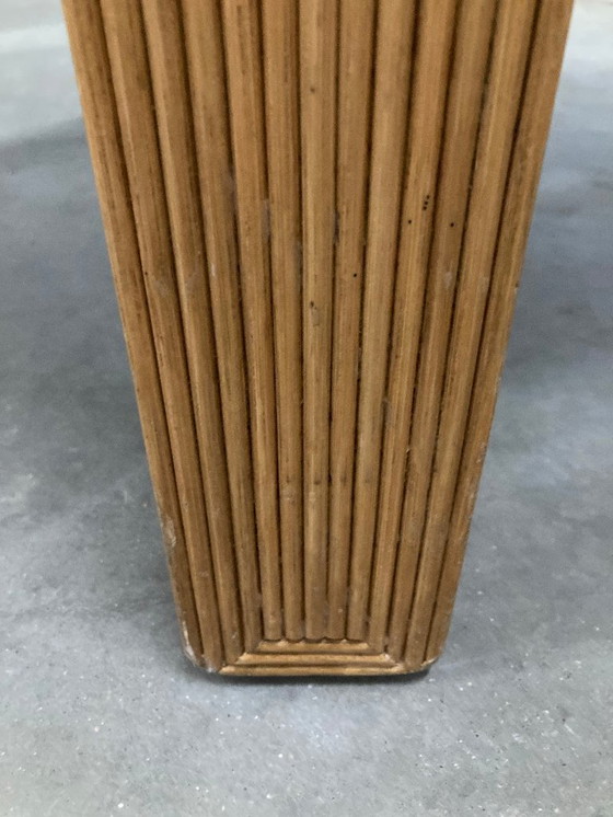 Image 1 of Vivai del Sud rotan & travertijn salontafel Italië jaren 60 