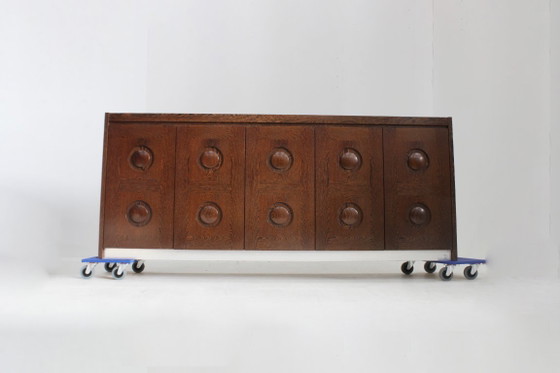 Vintage Brutalist Sideboard 1970s – Wood (photo 7 of 13)