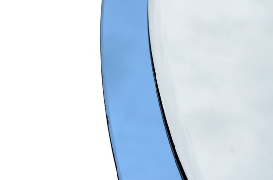 Ovale blauwe spiegel, 59x79 cm, toegeschreven aan Fontana Arte, 1970 – Glass (photo 4 of 6)