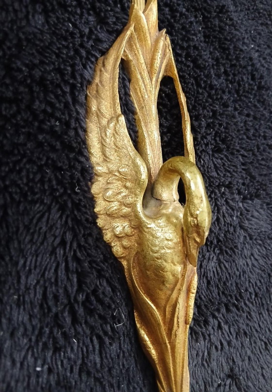 Image 1 of Applique da parete a forma di cigno in bronzo di Charles Ranc