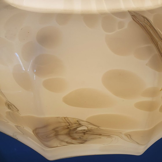 Image 1 of Grande lampada a sospensione vintage in vetro opalino in stile Art Déco.
