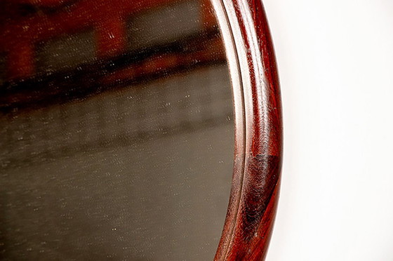 Image 1 of Grande specchio rotondo in palissandro danese di Vildbjerg Mobelfabrik 1960