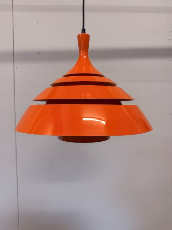 Schnieder Leuchten Pendant lamp – Orange – 70s – Metal (photo 8 of 12)