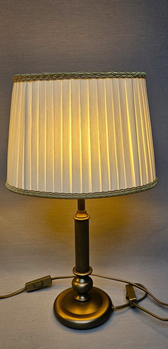 Set of 2 Mid-Century Brass Table Lamps – Honsel Leuchten (Germany, 1960s/1970s) (photo 3 of 14)